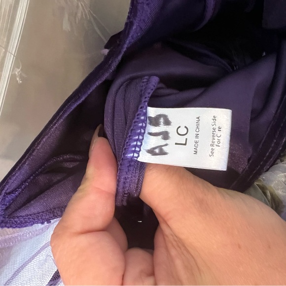 Elisse dance costume, purple floral dramatic tutu, size large child - Picture 9 of 10